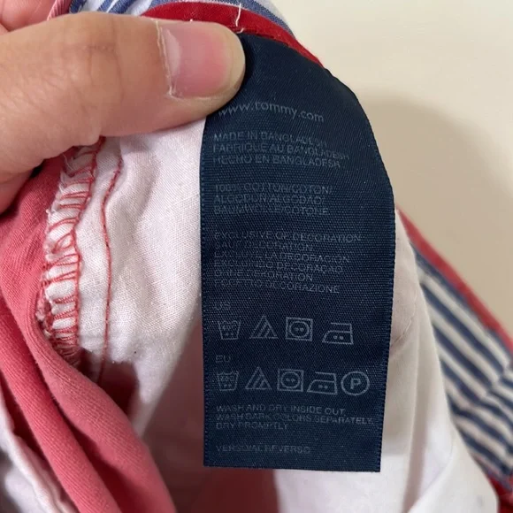 Tommy Hilfiger Salmon Red Pink 9" Bermuda Twill Flat Front Chino Shorts Size 36 - Picture 8 of 8